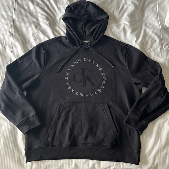 Calvin Klein Tops - Vintage Calvin Klein Hoodie CK Initial Logo Black XL